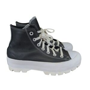 Converse All Star Lugged Leather High Top Boots Platform Sneaker Black Women's 7